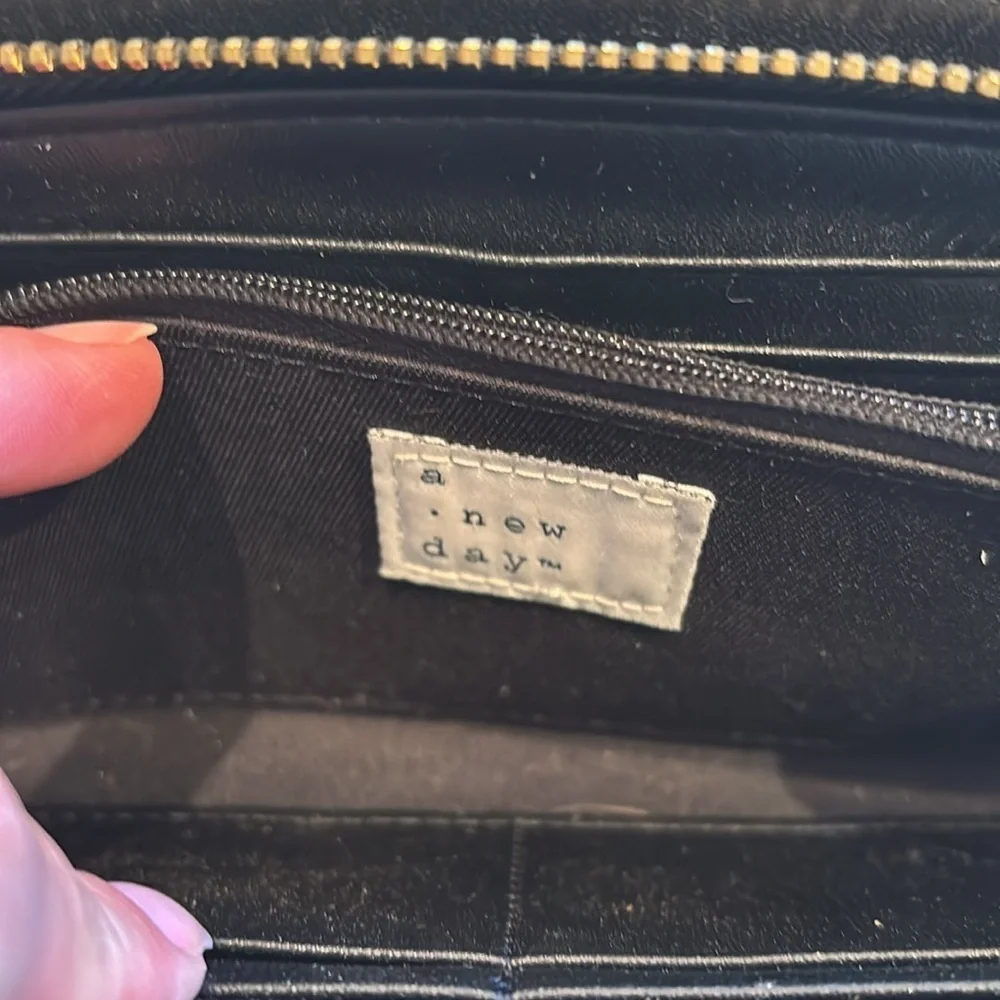 A New Day Black Crocodile Embossed Wallet